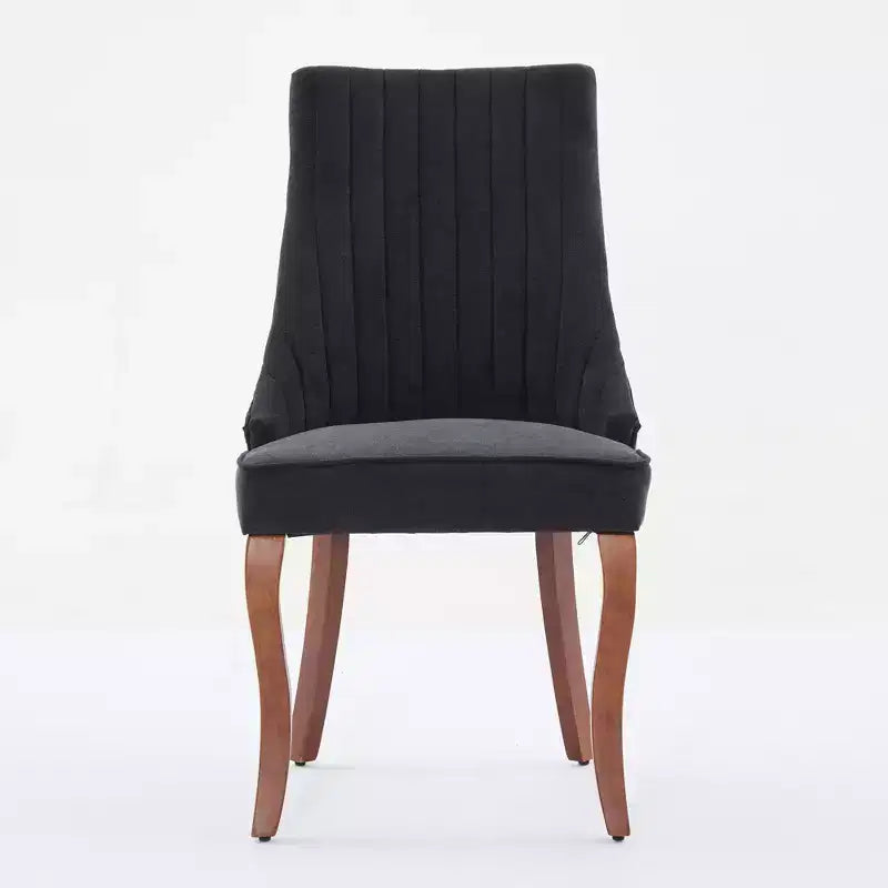 CLIHOME Lot de 2 chaises de salle à manger en rayonne flocage lin, chaises de cuisine avec canaux, chaise d'appoint confortable en tissu rembourré