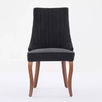 CLIHOME Lot de 2 chaises de salle à manger en rayonne flocage lin, chaises de cuisine avec canaux, chaise d'appoint confortable en tissu rembourré