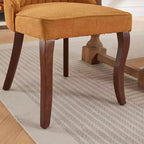 CLIHOME Lot de 2 chaises de salle à manger en rayonne flocage lin, chaises de cuisine avec canaux, chaise d'appoint confortable en tissu rembourré