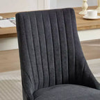 CLIHOME Lot de 2 chaises de salle à manger en rayonne flocage lin, chaises de cuisine avec canaux, chaise d'appoint confortable en tissu rembourré