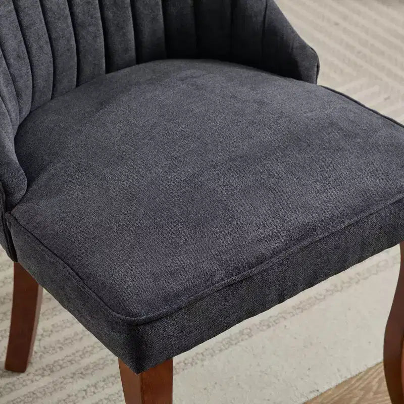 CLIHOME Lot de 2 chaises de salle à manger en rayonne flocage lin, chaises de cuisine avec canaux, chaise d'appoint confortable en tissu rembourré