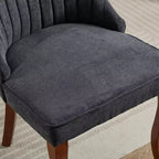 CLIHOME Lot de 2 chaises de salle à manger en rayonne flocage lin, chaises de cuisine avec canaux, chaise d'appoint confortable en tissu rembourré