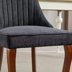 CLIHOME Lot de 2 chaises de salle à manger en rayonne flocage lin, chaises de cuisine avec canaux, chaise d'appoint confortable en tissu rembourré