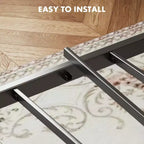 Alvantor Cadre de lit plateforme en métal avec tête et pied de lit 360 kg de support lattes en bois aucun sommier requis rangement Queen
