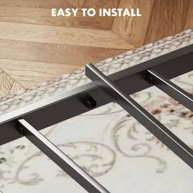 Alvantor Cadre de lit plateforme en métal avec tête et pied de lit 360 kg de support lattes en bois aucun sommier requis rangement Queen