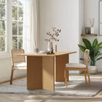 Table à manger PexFix 67 x 33,5 en bois massif naturel de style ferme avec pieds en V et plateau en bois carré pour salles à manger modernes et réunions de famille