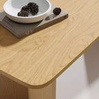 Table à manger PexFix 67 x 33,5 en bois massif naturel de style ferme avec pieds en V et plateau en bois carré pour salles à manger modernes et réunions de famille