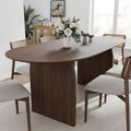 PexFix 67 x 33.5 Solid Wood Dining Table with Arched Legs Oval Kitchen Table Walnut Finish for Dining Room