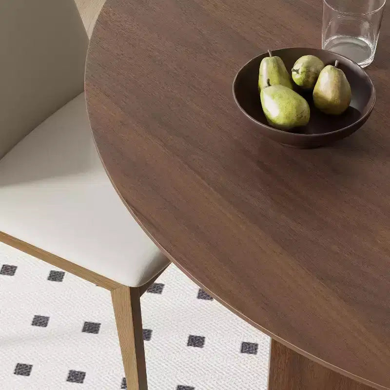 PexFix Table de salle à manger en bois massif 67 x 33,5 avec pieds arqués, table de cuisine ovale finition noyer pour salle à manger