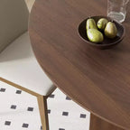 PexFix Table de salle à manger en bois massif 67 x 33,5 avec pieds arqués, table de cuisine ovale finition noyer pour salle à manger