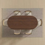 PexFix Table de salle à manger en bois massif 67 x 33,5 avec pieds arqués, table de cuisine ovale finition noyer pour salle à manger