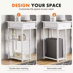 Bureau d'ordinateur Bestier avec tiroirs en tissu, bureau à domicile avec étagères de rangement, table d'étude moderne pour chambre à coucher avec pieds réglables