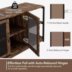 Meuble TV Acekool 63" style ferme - Console multimédia rustique avec portes grillagées pour TV jusqu'à 75 pouces