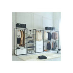 Système de placard HomeStock 77,7 po (H) x 31,5 po (l) en bois composite blanc pour rangement universel avec bacs de rangement