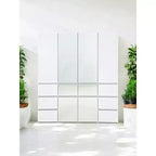 HomeStock 70,9 po H x 17,72 po L Système de rangement de placard en bois composite blanc pour rangement universel avec bacs de rangement