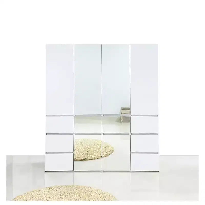 HomeStock 70,9 po H x 17,72 po L Système de rangement de placard en bois composite blanc pour rangement universel avec bacs de rangement