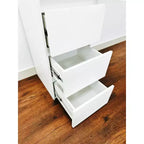 HomeStock 70,9 po H x 17,72 po L Système de rangement de placard en bois composite blanc pour rangement universel avec bacs de rangement