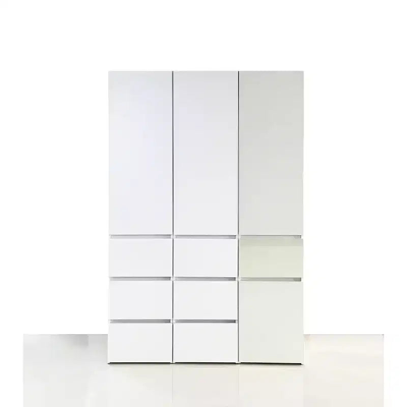 HomeStock 70,9 po H x 17,72 po L Système de rangement de placard en bois composite blanc pour rangement universel avec bacs de rangement