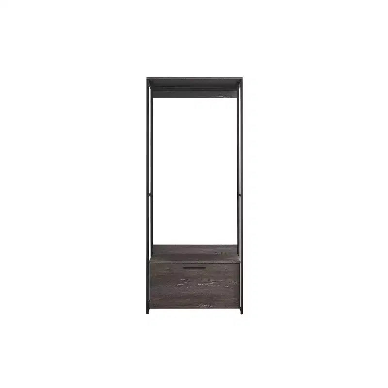 HomeStock 77.7 in.H x 31.5 in.W Black Wood Composite Closet System for Universal Storage with Storage Bins