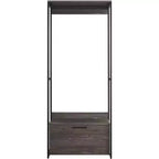 HomeStock Système de rangement pour placard en bois composite noir 77,7 po H x 31,5 po L avec bacs de rangement pour un rangement universel