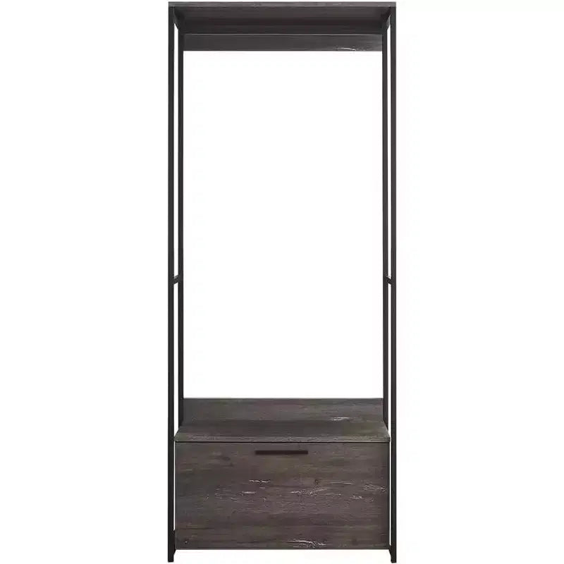 HomeStock Système de rangement pour placard en bois composite noir 77,7 po H x 31,5 po L avec bacs de rangement pour un rangement universel