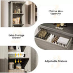 Meuble de rangement de salle de bain étroit avec étagères réglables, bibliothèque étroite de style rustique pour organiser les essentiels de la salle de bain et du salon, gris