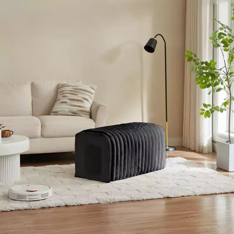 Banc de rangement ottoman TUYOHW, banc en velours côtelé pour animaux de compagnie, nid de chat à cacher pour le salon, l'entrée et la chambre à coucher, noir