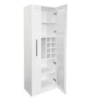 GDFStudio Dillon Armoire haute multifonctionnelle moderne en bois de 70,8 po avec étagères coulissantes et étagères à vin