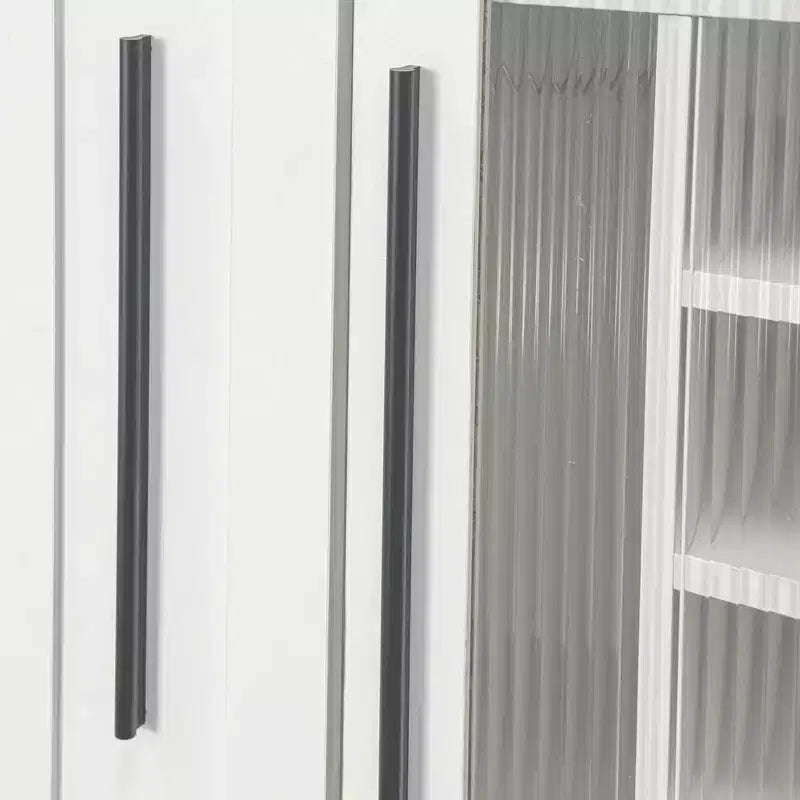 GDFStudio Dillon Armoire haute multifonctionnelle moderne en bois de 70,8 po avec étagères coulissantes et étagères à vin
