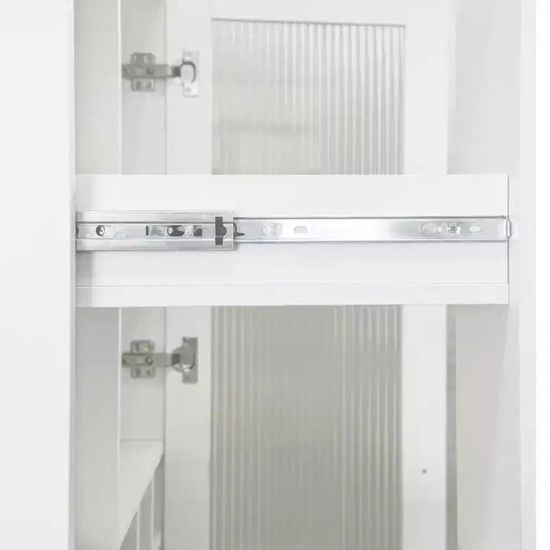 GDFStudio Dillon Armoire haute multifonctionnelle moderne en bois de 70,8 po avec étagères coulissantes et étagères à vin