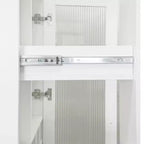 GDFStudio Dillon Armoire haute multifonctionnelle moderne en bois de 70,8 po avec étagères coulissantes et étagères à vin