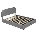 Lit plateforme capitonné en polaire Teddy Whisen Queen Size avec tête de lit incurvée et rangement hydraulique
