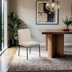 Meridian Furniture, Chaises de salle à manger Reeves en tissu chenille, lot de 2