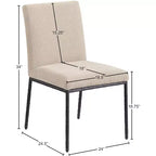 Meridian Furniture, Chaises de salle à manger Reeves en tissu chenille, lot de 2