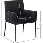 Meridian Furniture, Chaises de salle à manger Reeves en tissu chenille, lot de 2