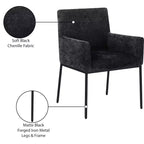 Meridian Furniture, Chaises de salle à manger Reeves en tissu chenille, lot de 2