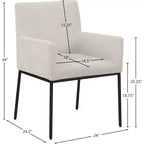 Meridian Furniture, Chaises de salle à manger Reeves en tissu chenille, lot de 2