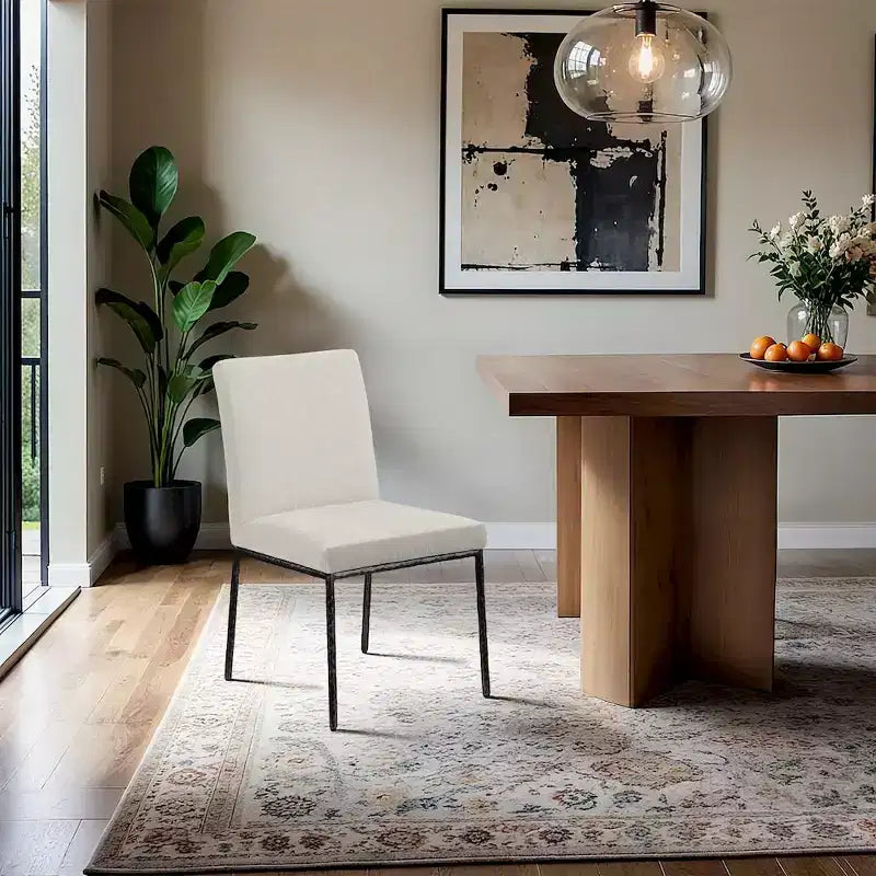 Meridian Furniture, Chaises de salle à manger Reeves en tissu chenille, lot de 2
