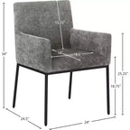 Meridian Furniture, Chaises de salle à manger Reeves en tissu chenille, lot de 2