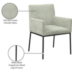 Meridian Furniture, Chaises de salle à manger Reeves en tissu chenille, lot de 2