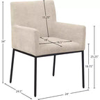 Meridian Furniture, Chaises de salle à manger Reeves en tissu chenille, lot de 2