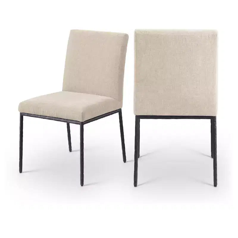 Meridian Furniture, Chaises de salle à manger Reeves en tissu chenille, lot de 2