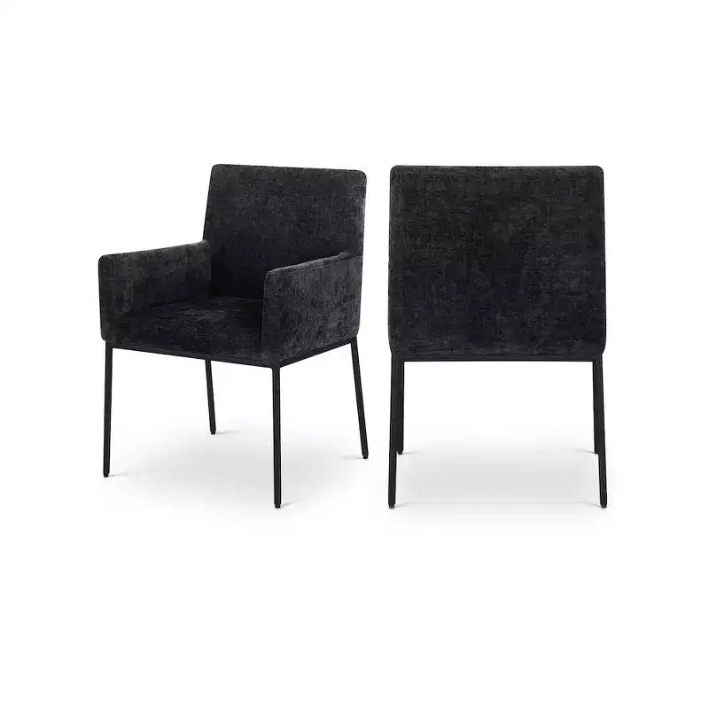 Meridian Furniture, Chaises de salle à manger Reeves en tissu chenille, lot de 2