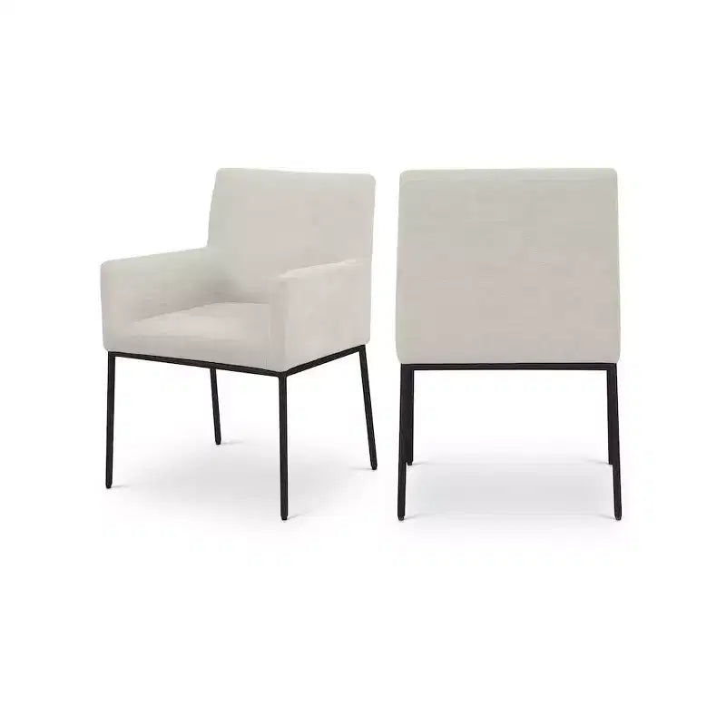 Meridian Furniture, Chaises de salle à manger Reeves en tissu chenille, lot de 2