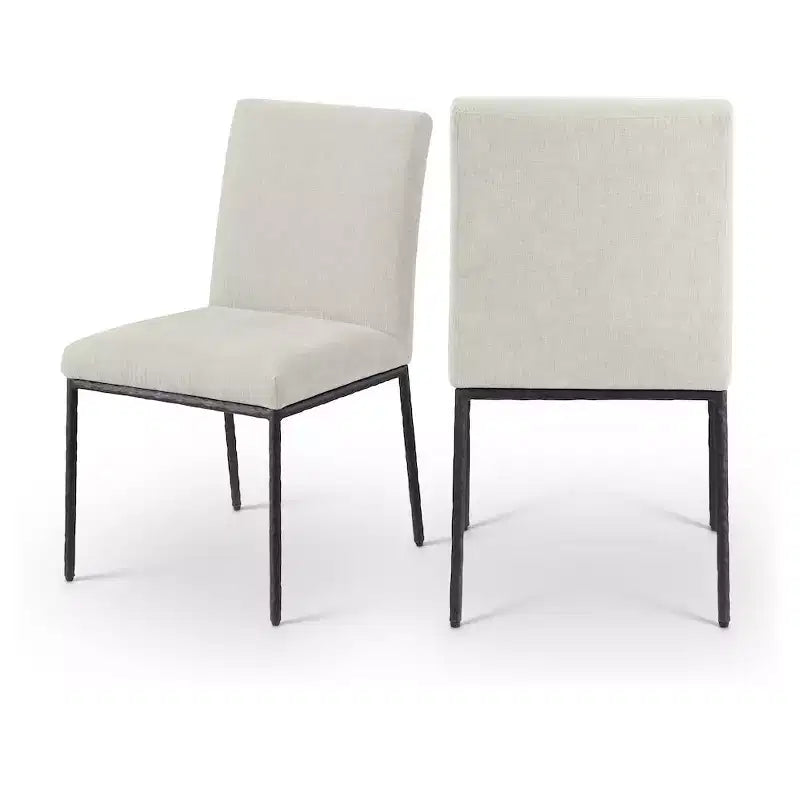 Meridian Furniture, Chaises de salle à manger Reeves en tissu chenille, lot de 2