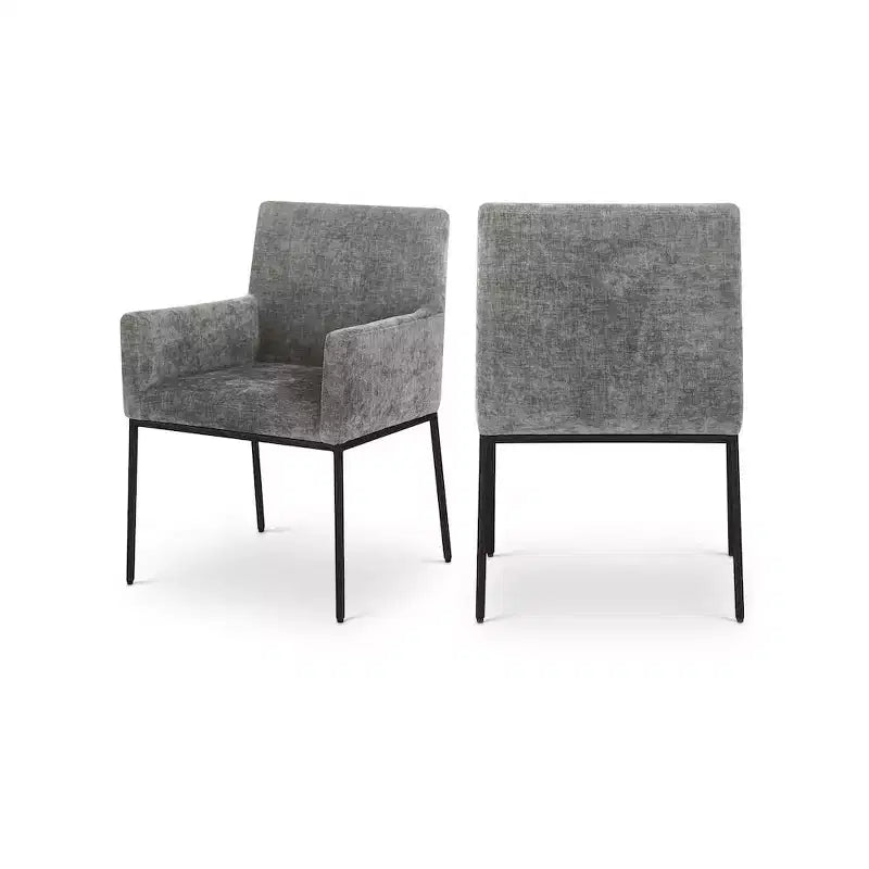 Meridian Furniture, Chaises de salle à manger Reeves en tissu chenille, lot de 2