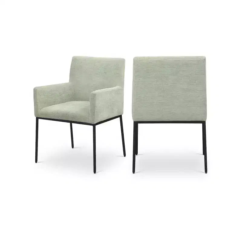 Meridian Furniture, Chaises de salle à manger Reeves en tissu chenille, lot de 2