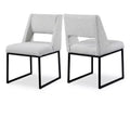 Meridian Furniture,Jayce Cream Boucle Fabric Dining Chair, Set of 2