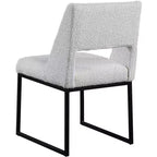 Meridian Furniture, Chaise de salle à manger Jayce en tissu bouclé crème, lot de 2