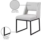 Meridian Furniture, Chaise de salle à manger Jayce en tissu bouclé crème, lot de 2